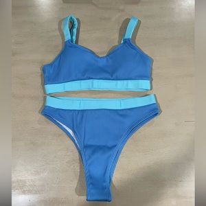 Brand new! blue Shein CHEEKY Bikini set size Large